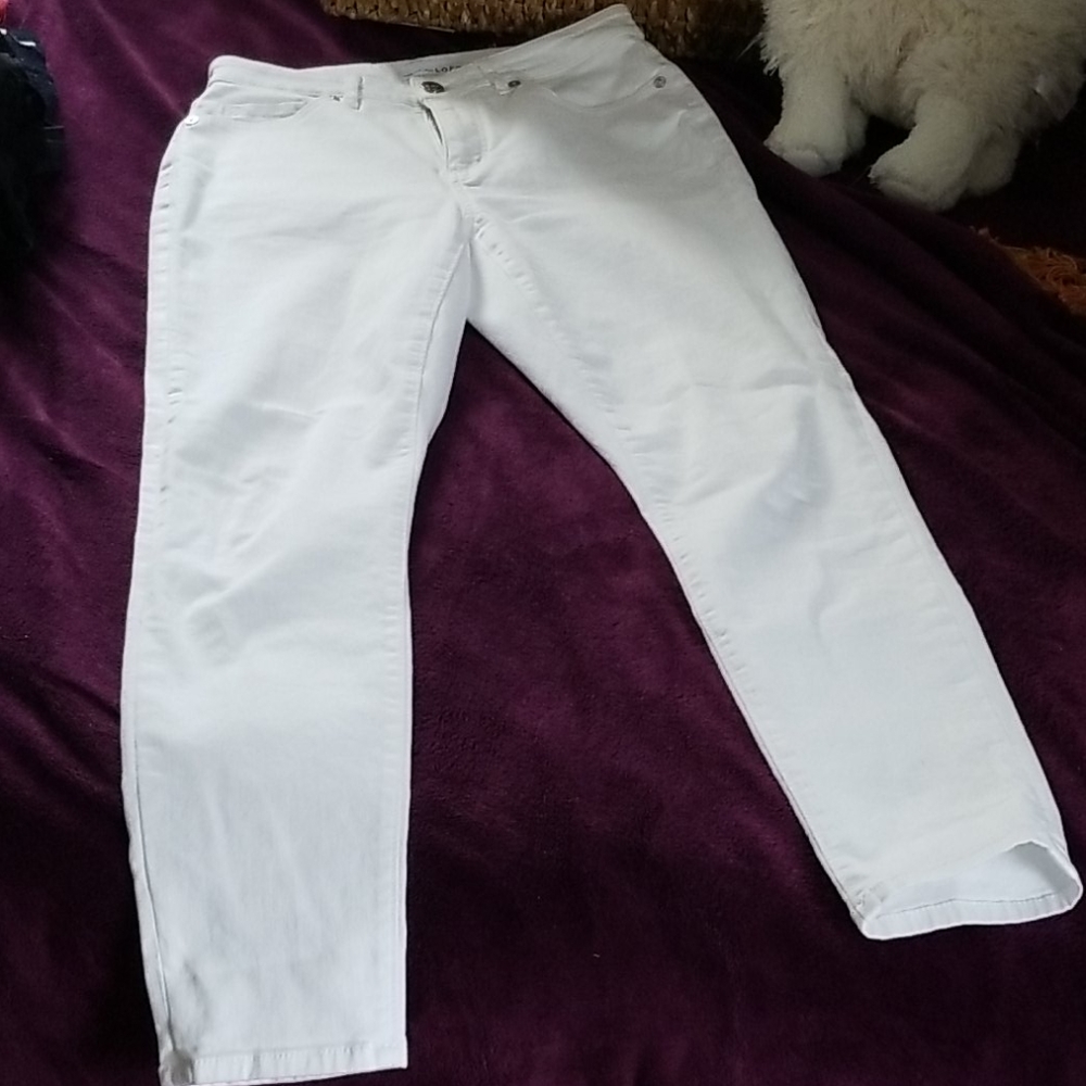 Loft white jeans size 2 curvy, high rise